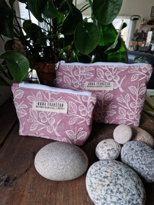NECESSÄR rosa - tynne - handtryckt tyg
