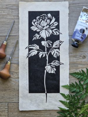 ROSE - handtryckt linoleumsnitt