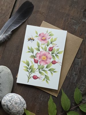 Nyponros kort med kuvert - illustration