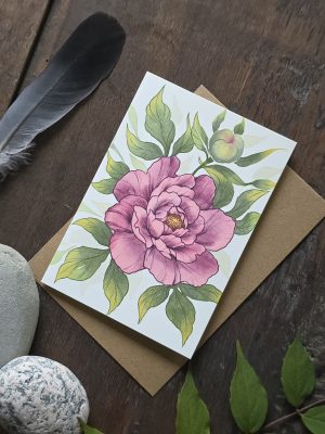 Pion kort med kuvert - illustration
